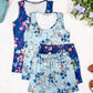 Luxe Crew Tank - Light Blue Floral Bliss
