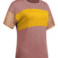 Color-block Round Neck Short Sleeve Tee