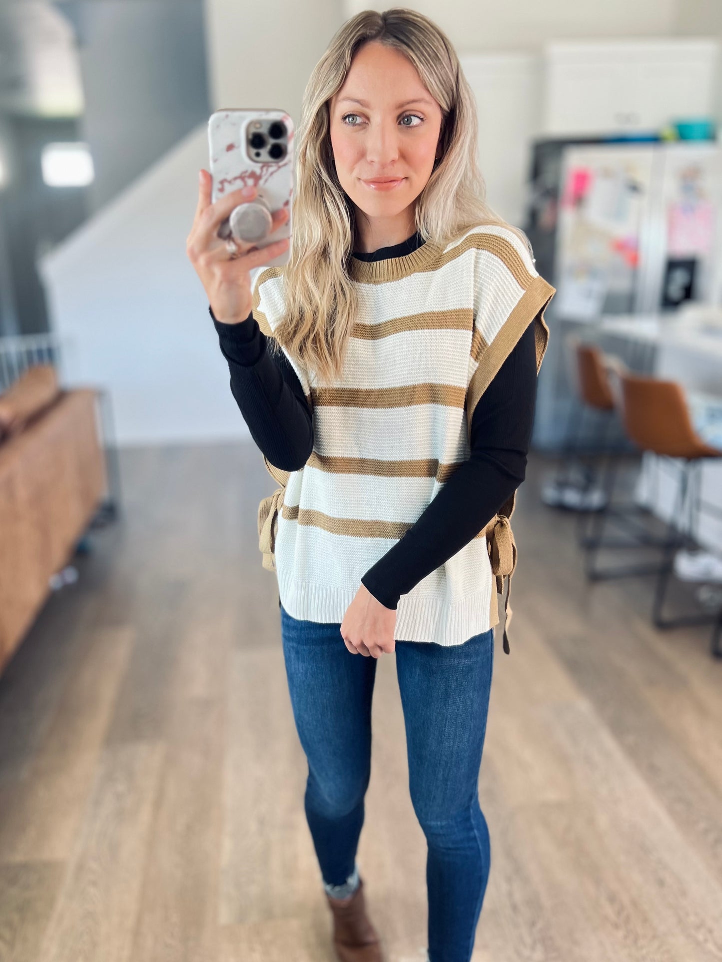 Charity Tie Sweater Knit Top