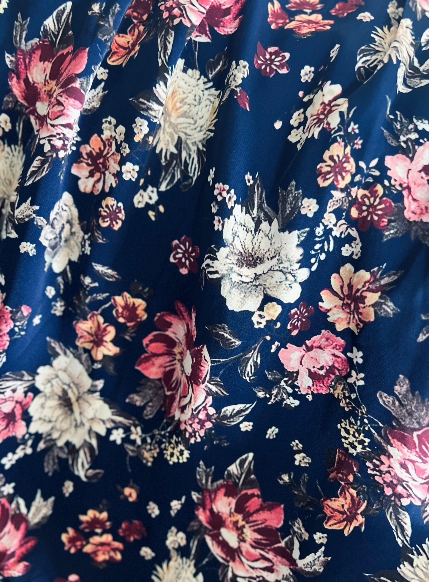 Deep Blue Floral Blouse