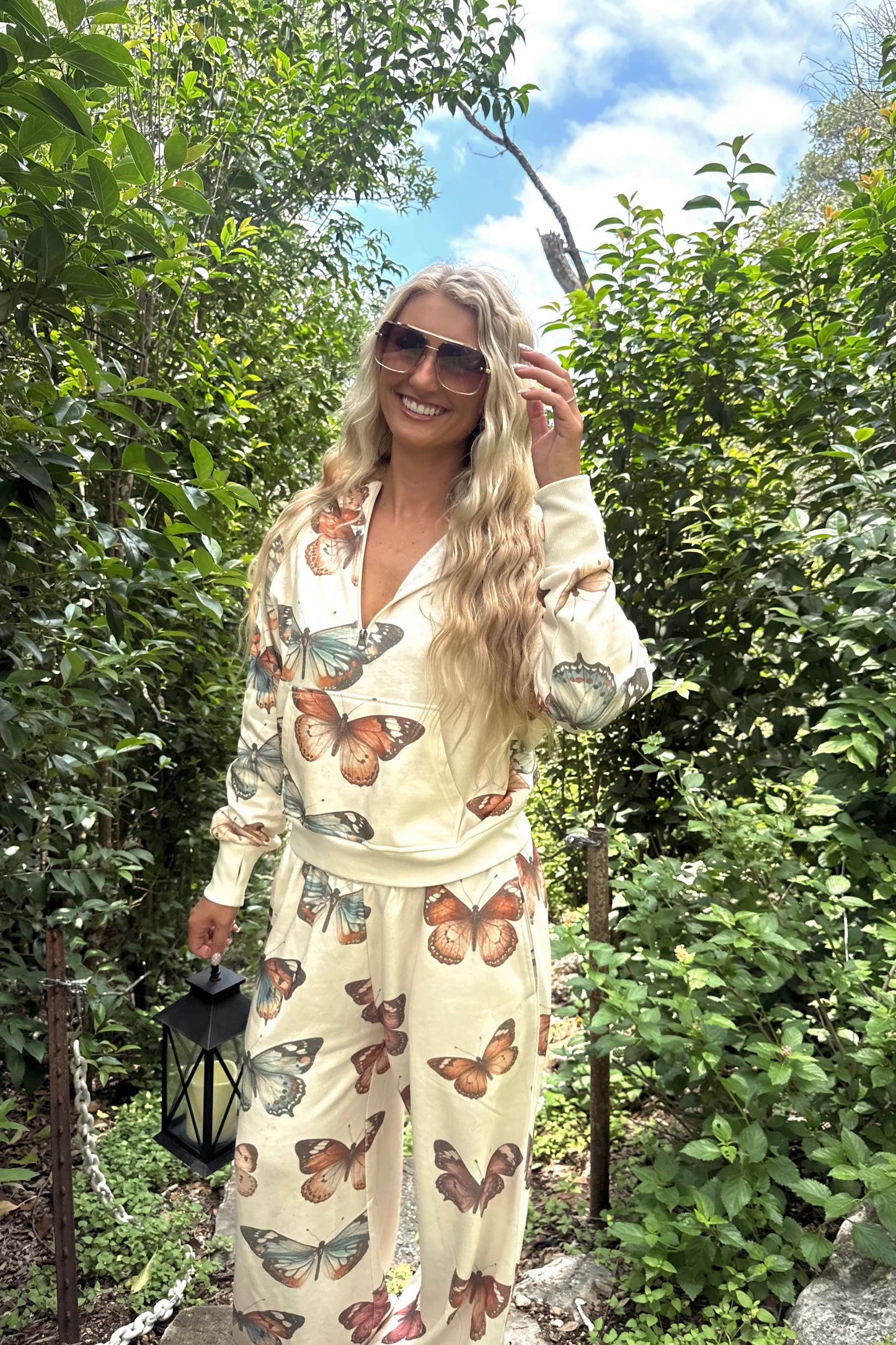 PREORDER: Camo & Butterflies Wide Leg Pants  // eta September