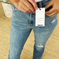 Mid Rise Destroyed Hem Distressed Jeans - Judy Blue