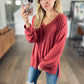 Comfort V-Neck Top in Mineral Red