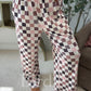 PREORDER: Flowy Wide-Leg Pants in Mulled Berry Checkered // eta May-June