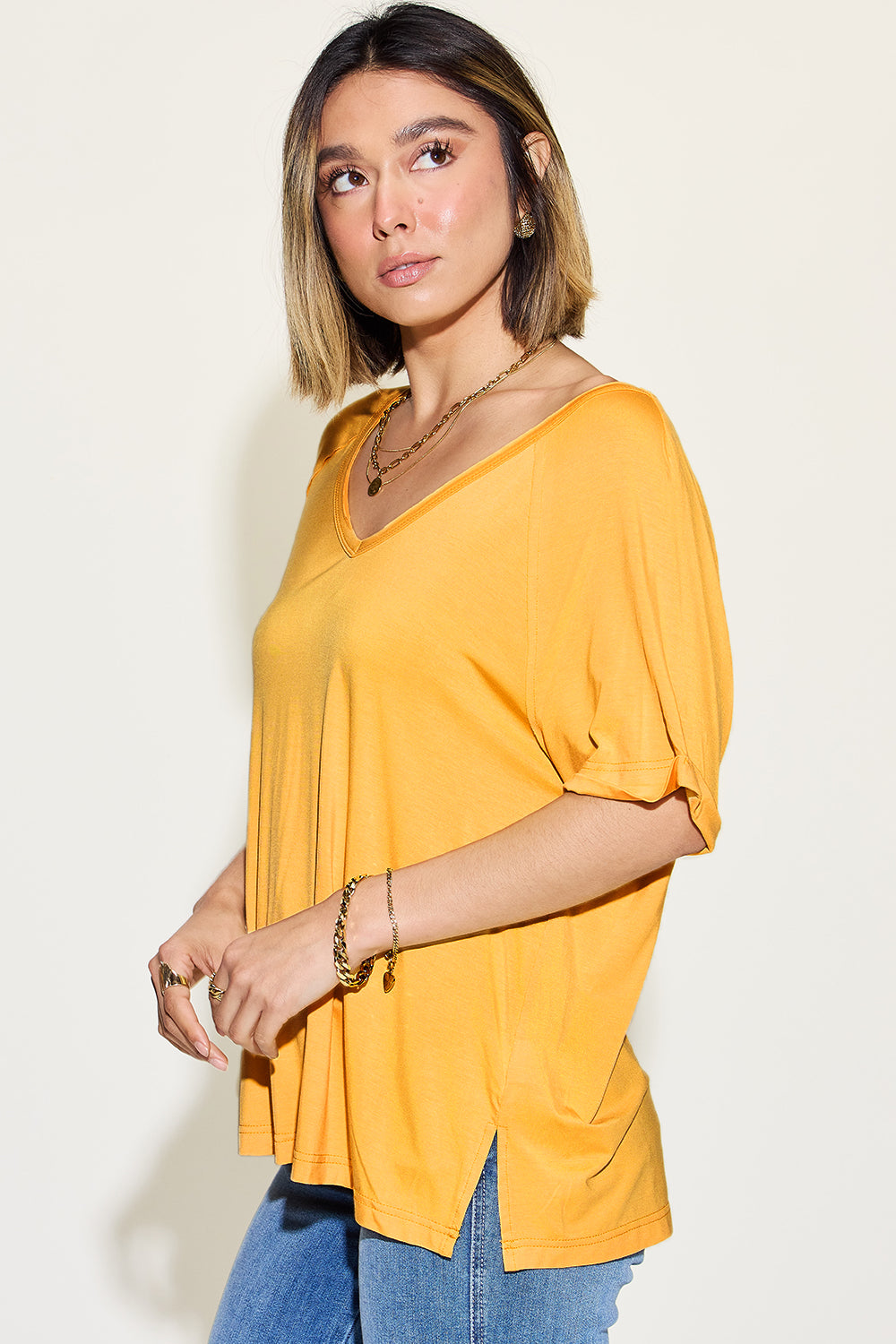 Basics Bamboo V-Neck Top