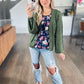Deep Blue Floral Blouse
