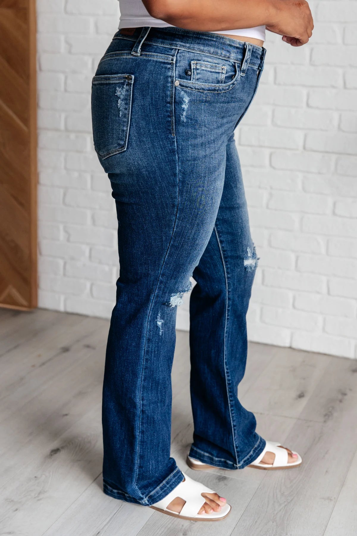 Mid Rise Distressed Bootcut - Judy Blue