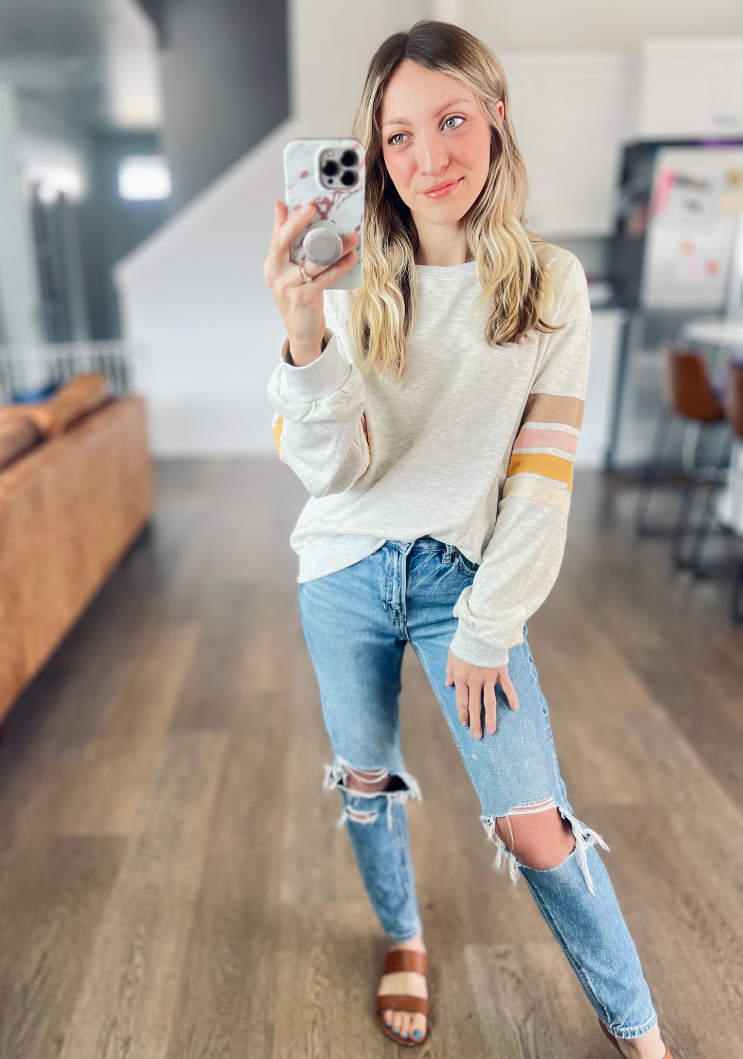 *free ship today* Vintage Varsity Pullover in Ash