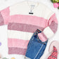 IN STOCK Cozy Block Sweater - Pink Stripes