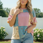 Patchwork Floral Waffle Knit Top