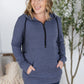 Pixie Pocket Halfzip Hoodie - Heathered Navy