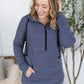 Pixie Pocket Halfzip Hoodie - Heathered Navy