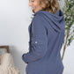 Pixie Pocket Halfzip Hoodie - Heathered Navy