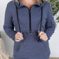 Pixie Pocket Halfzip Hoodie - Heathered Navy