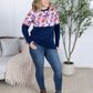 Natalie Pullover - Autumn Purple Abstract and Navy