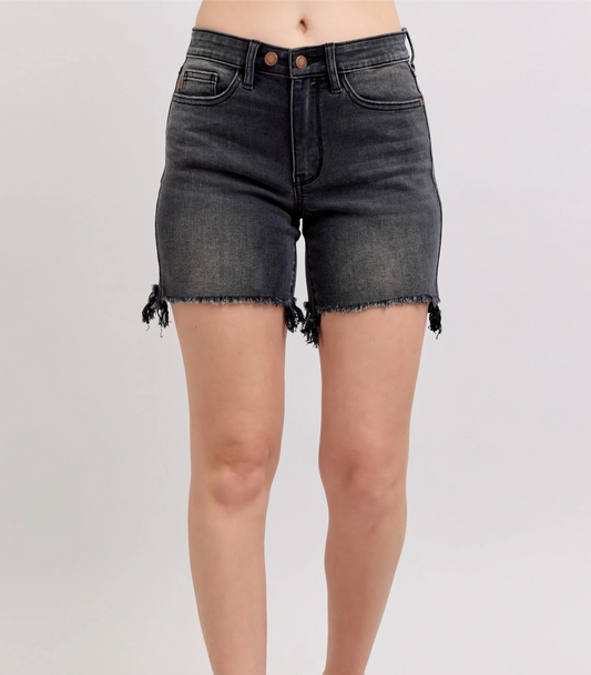 Double Button Dad Denim Shorts - Judy Blue