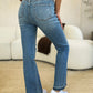 Mid Rise Destroyed Hem Distressed Jeans - Judy Blue