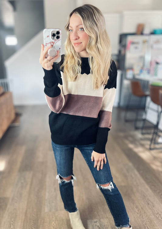 Cassie Color-block Sweater
