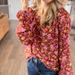 Brunch Blouse in Rust Floral