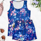 Luxe Crew Tank - Navy Floral Bliss