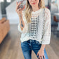 Lara Hollow Knit Sweater in Cream