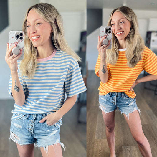 SHIPS FREE TODAY // Easy Days Striped Relaxed Tee