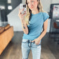 Macy Fitted Top in Blue