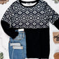 Natalie Pullover - Black Geometric