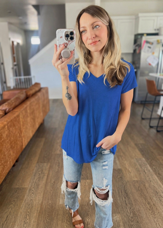 *free ship today* Effortless Shortsleeve Tee in Light Navy