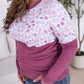 Natalie Pullover - Pink Fall Vintage Floral and Raspberry