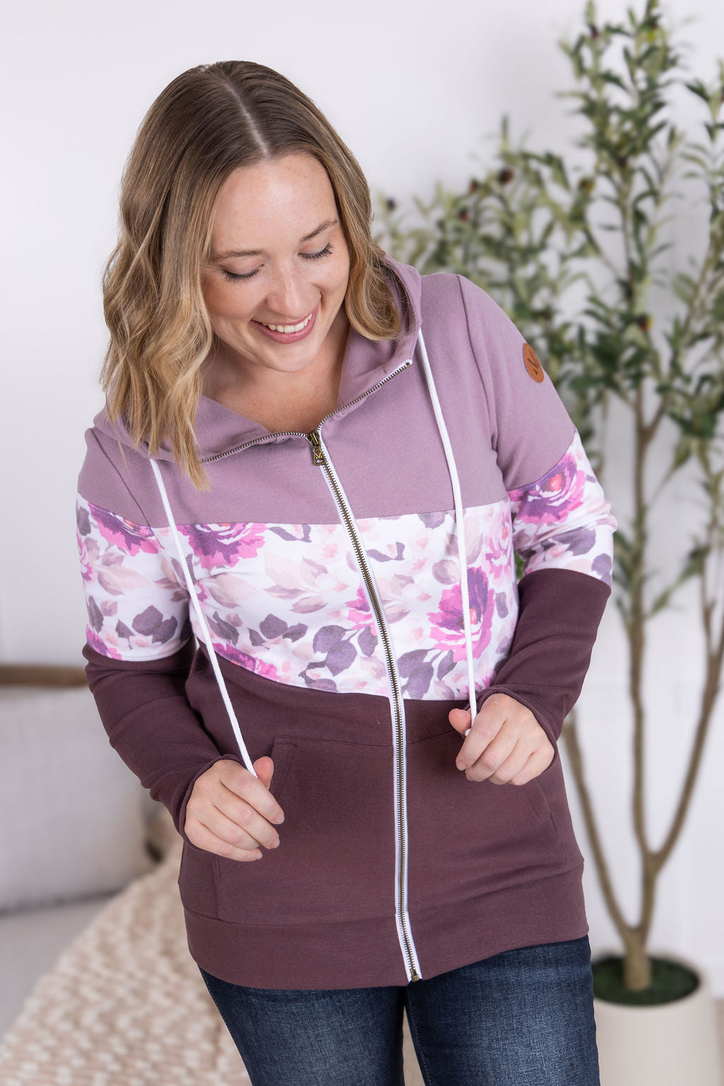 Colorblock Fullzip - Purple, Autumn Blossom, and Plum