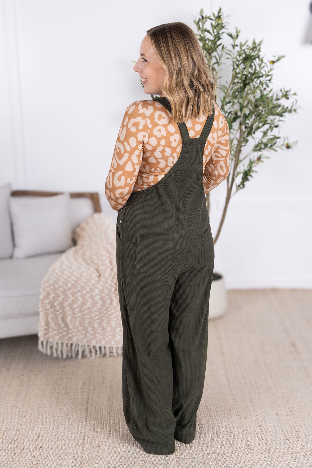 *new* Corduroy Overalls - Olive
