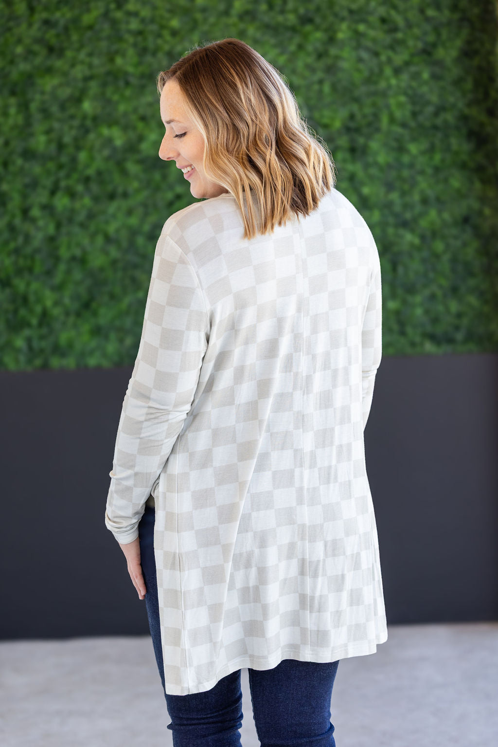 Classic Cardigan - Neutral Checkers