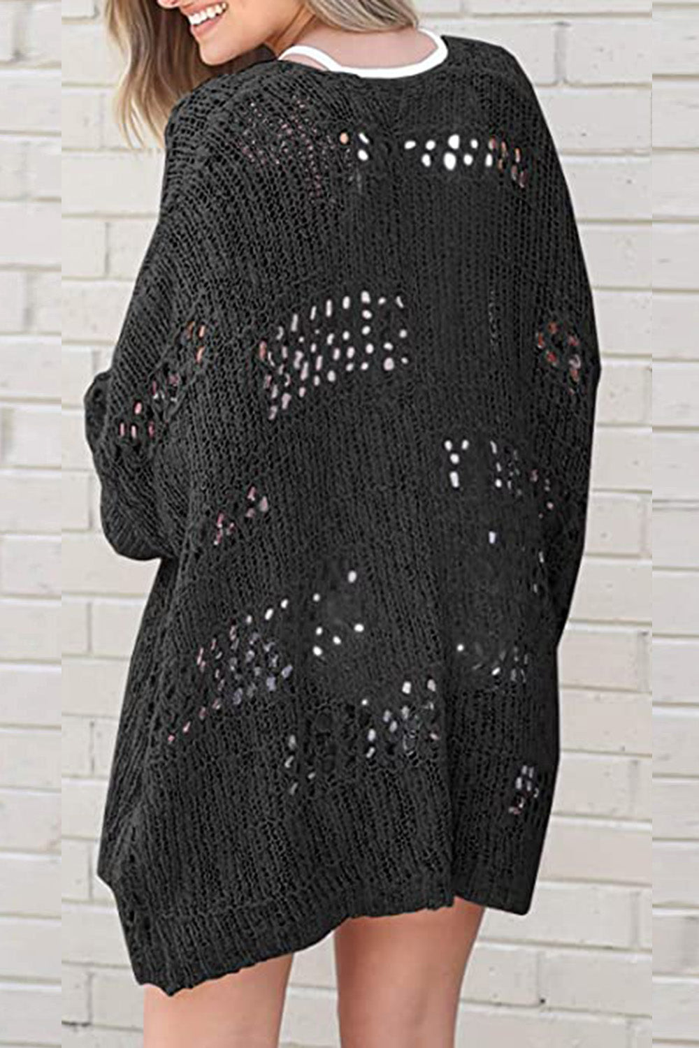 Openwork Long Sleeve Cardigan