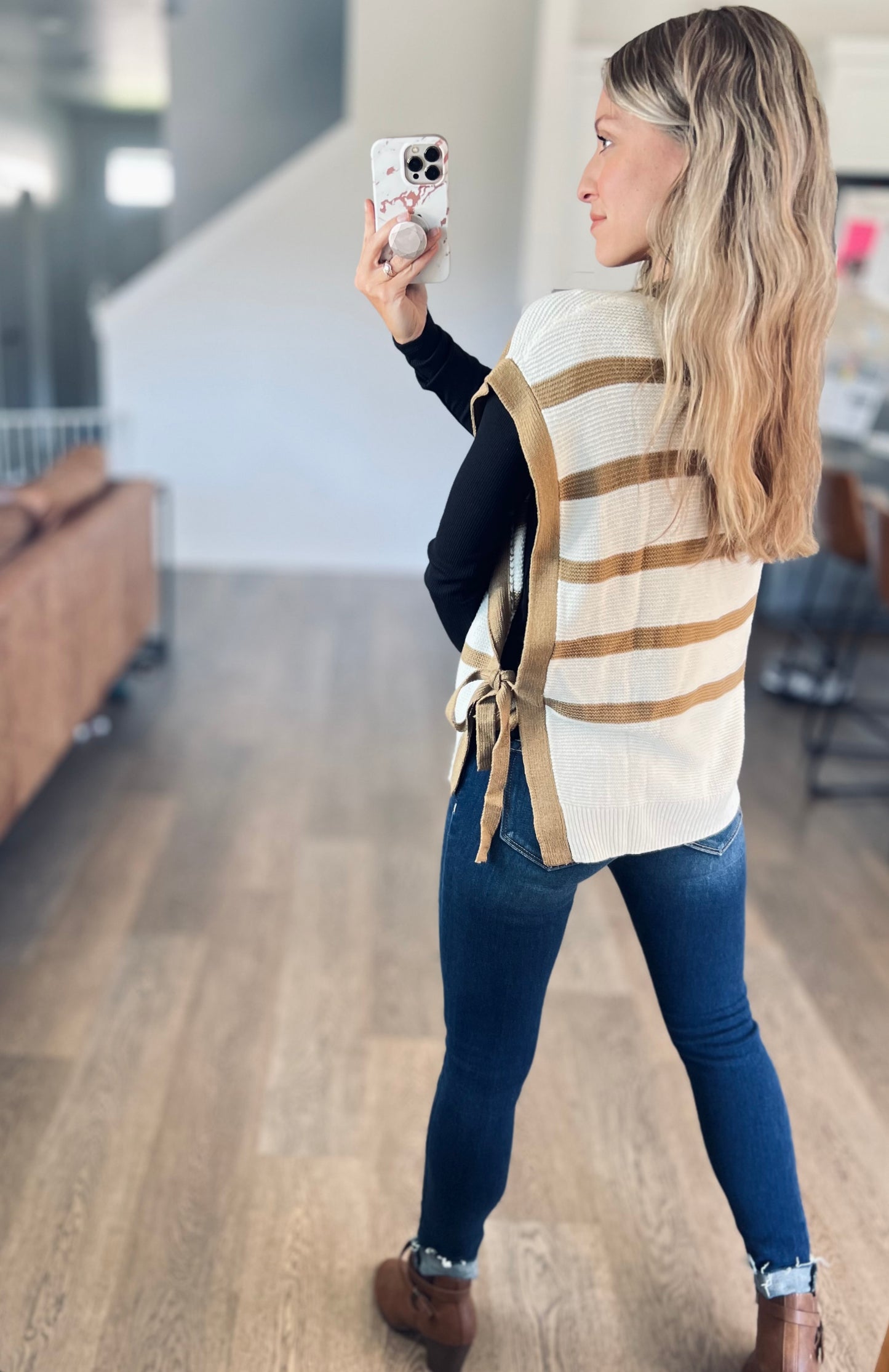 Charity Tie Sweater Knit Top