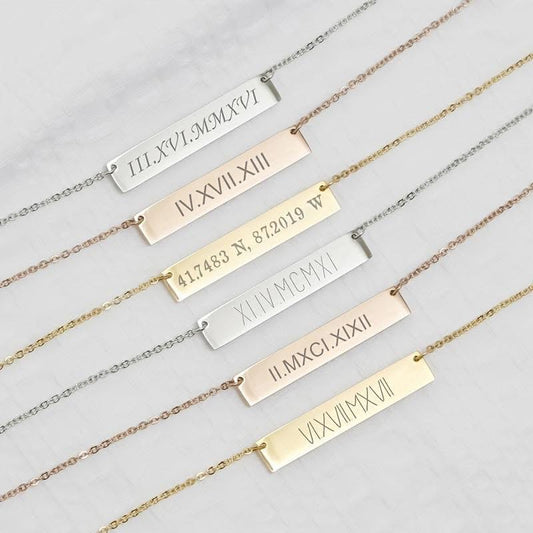 PREORDER: Custom Text Bar Necklace