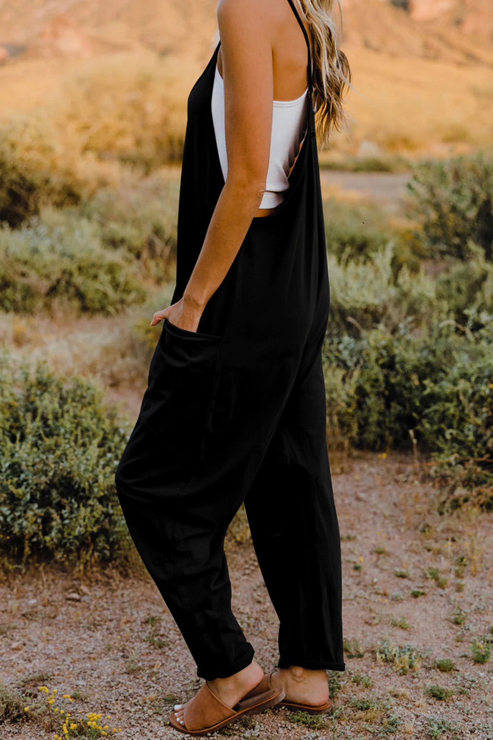 Roam V-Neck Pocketed Jumpsuit