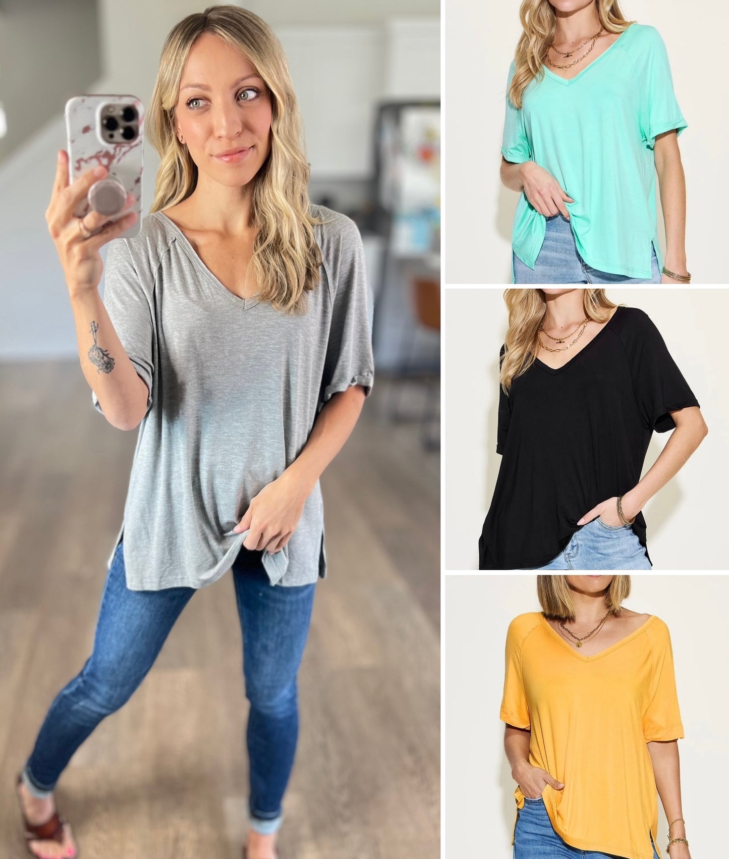 Basics Bamboo V-Neck Top