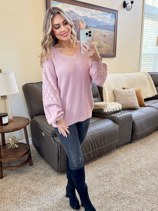 *new* Talina Textured Sweater - Rose