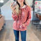 Maxine Floral Ribbed Hoodie in Rust
