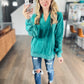 Notch Neck Pullover in Vintage Teal