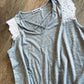 Lace Cross Front Top in Grey