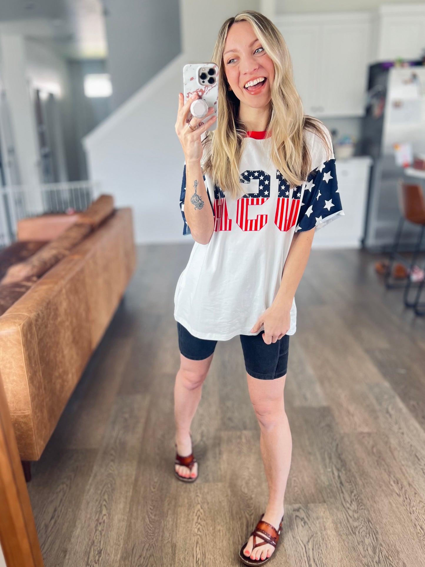 *free ship today* USA Print Boyfriend Tee