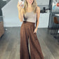 Harmony High Rise Wide Leg Pants in Brown