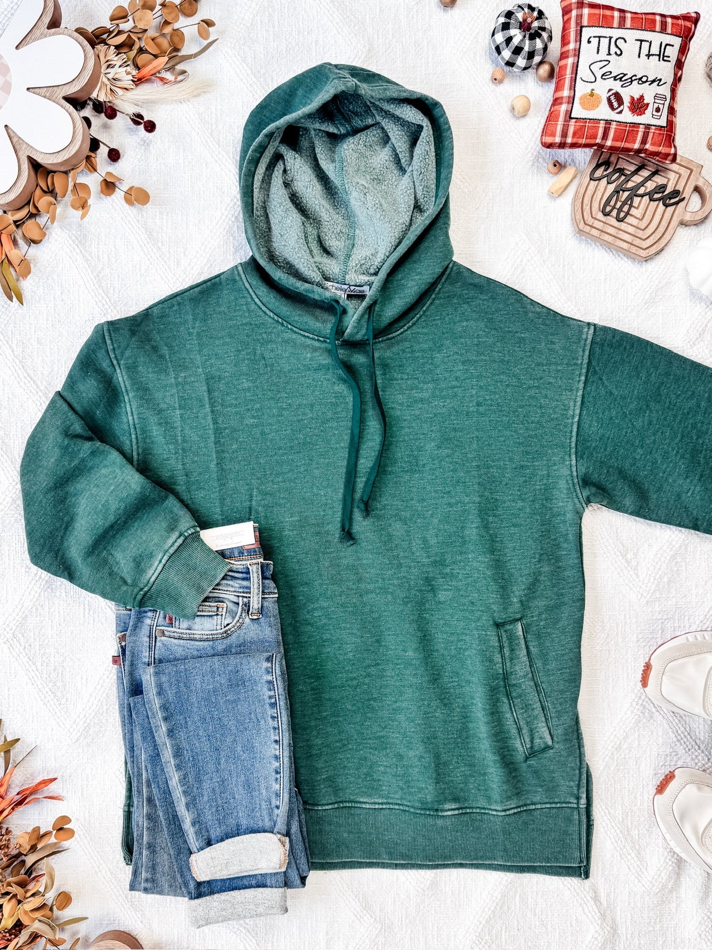 Vintage Wash Hoodie - Hunter Green