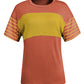 Color-block Round Neck Short Sleeve Tee