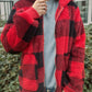 Cozy Plaid Full Zip Hoodie