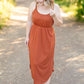 Reagan Ribbed Midi Dress - Rust FINAL SALE