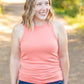 Tara Ribbed Tank - Coral