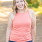 Tara Ribbed Tank - Coral
